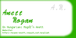 anett mogan business card